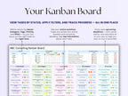 Kanban Board Task Tracker - Small Business - Excel Template