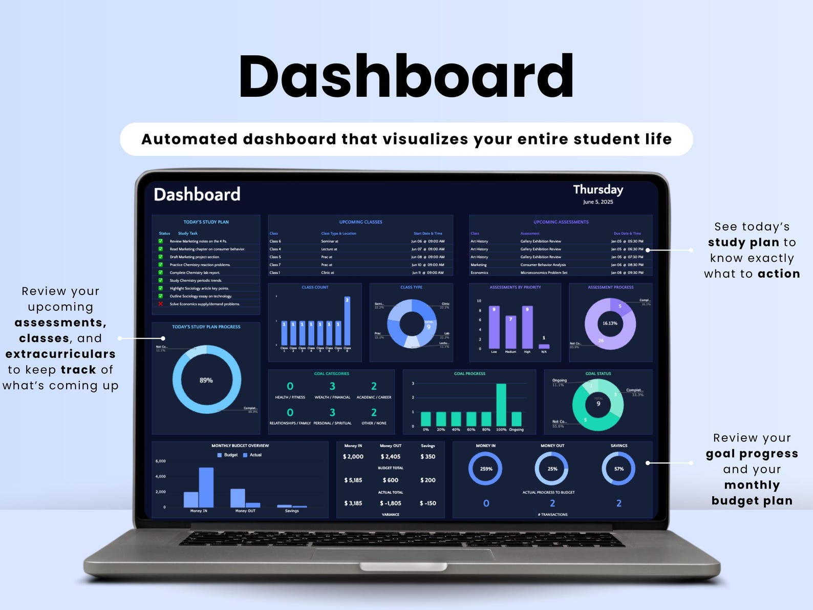 Student Planner - Students - Google Sheets Template
