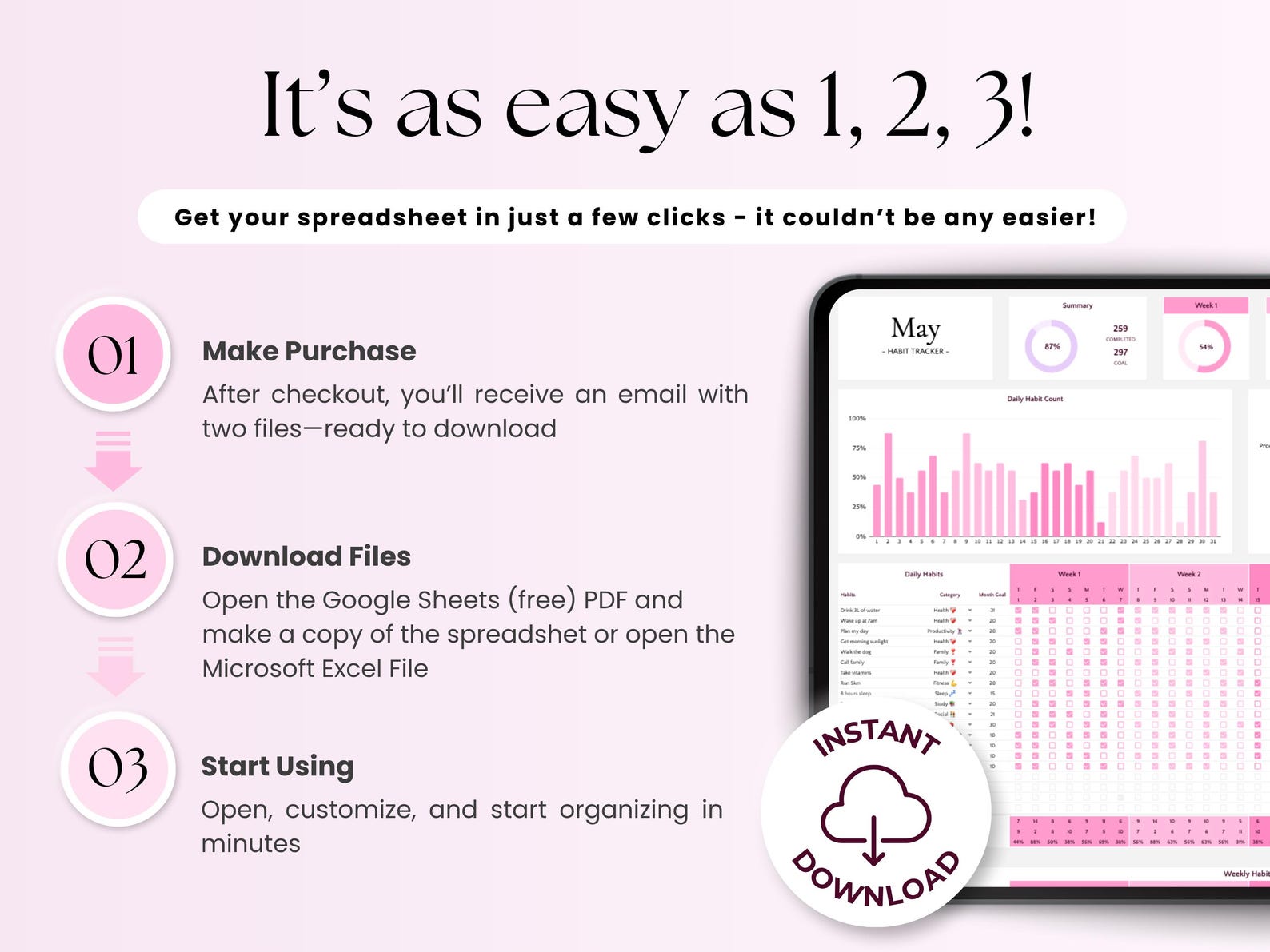 Habit Tracker – Personal Growth – Google Sheets Template
