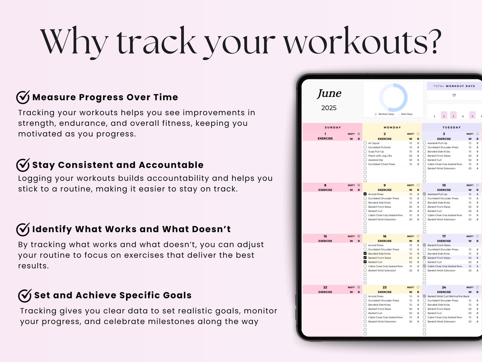 Workout Tracker – Beginners – Google Sheets Template