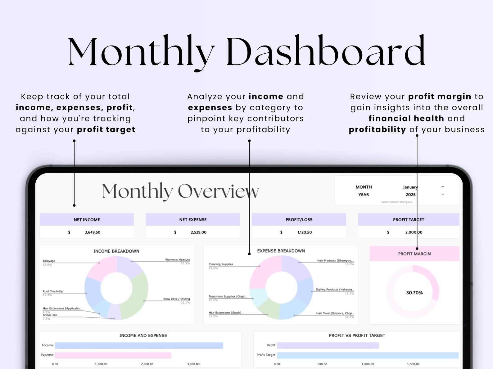 Beauty Bookkeeping – Techs – Excel / Google Sheets Template