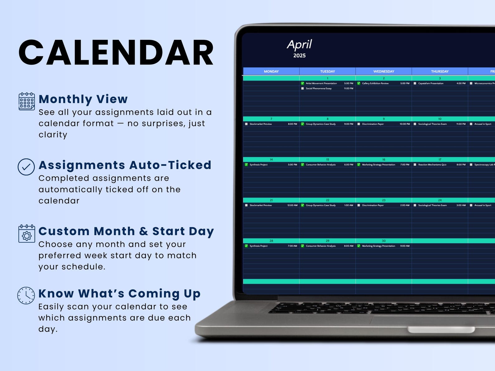 Assignment Tracker – Students – Google Sheets Template