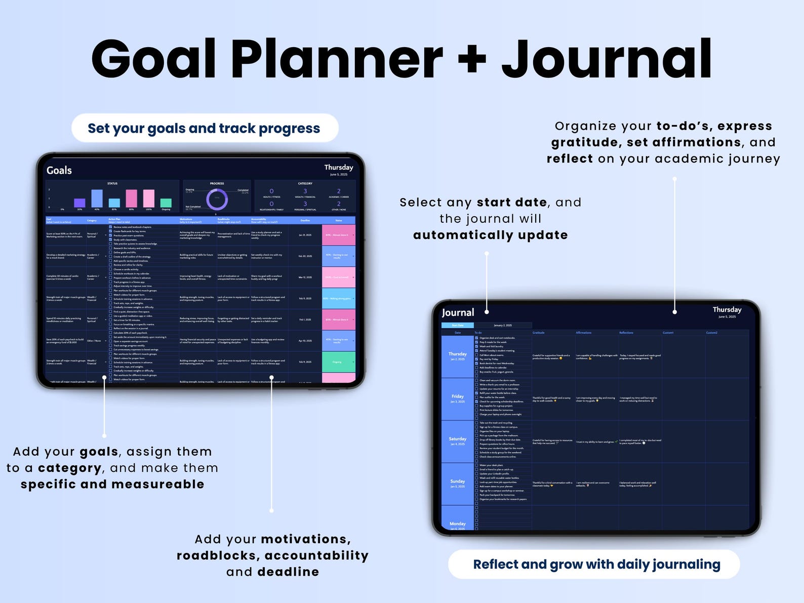 Student Planner - Students - Google Sheets Template