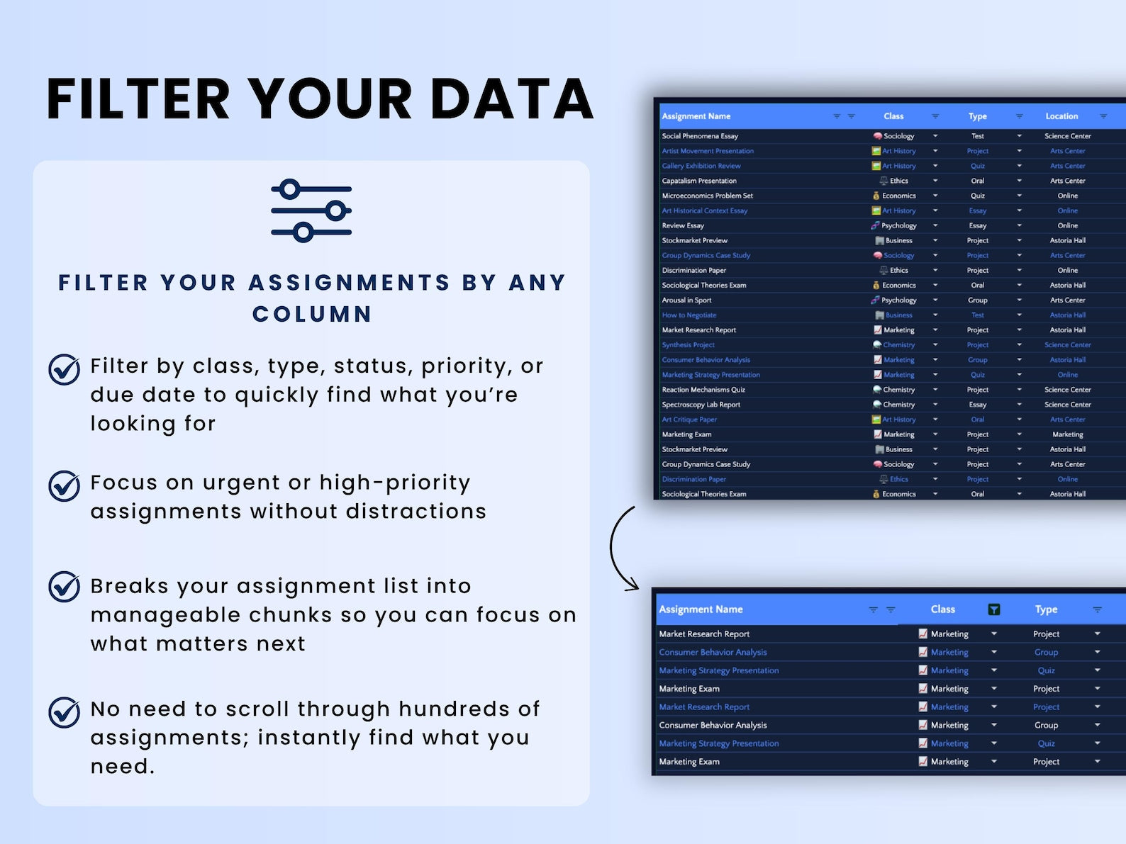Assignment Tracker – Students – Google Sheets Template