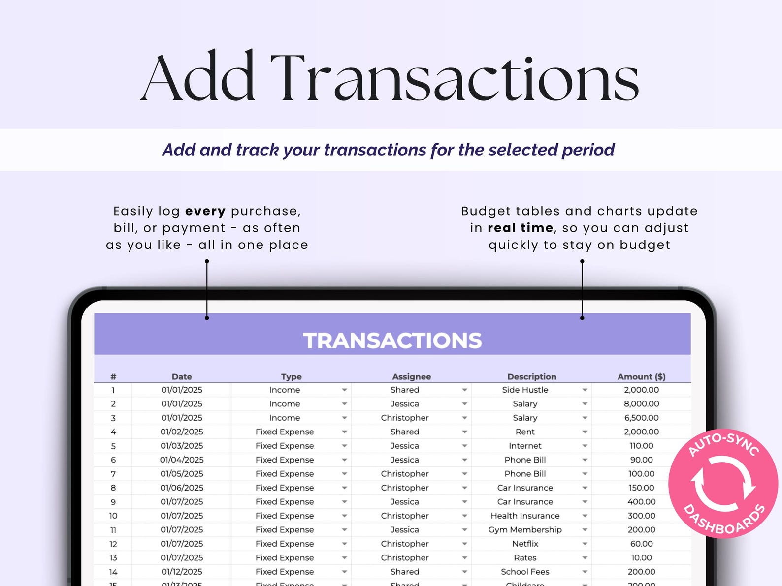 Budget Planner - Couples - Excel / Google Sheets Template