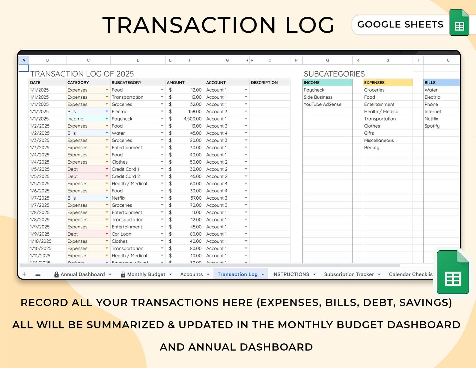 Budget Planner for Individuals – Google Sheets Template