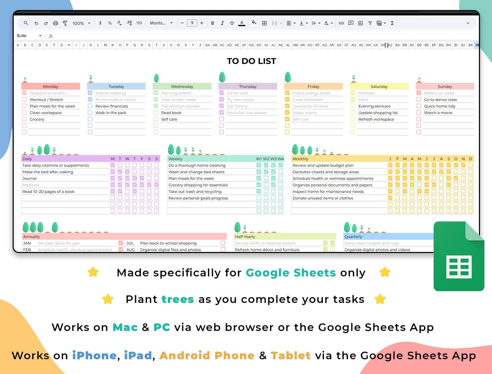 To Do List Template - Personal - Google Sheets Template