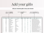 Gift Tracker For Holidays - Excel / Google Sheets Template