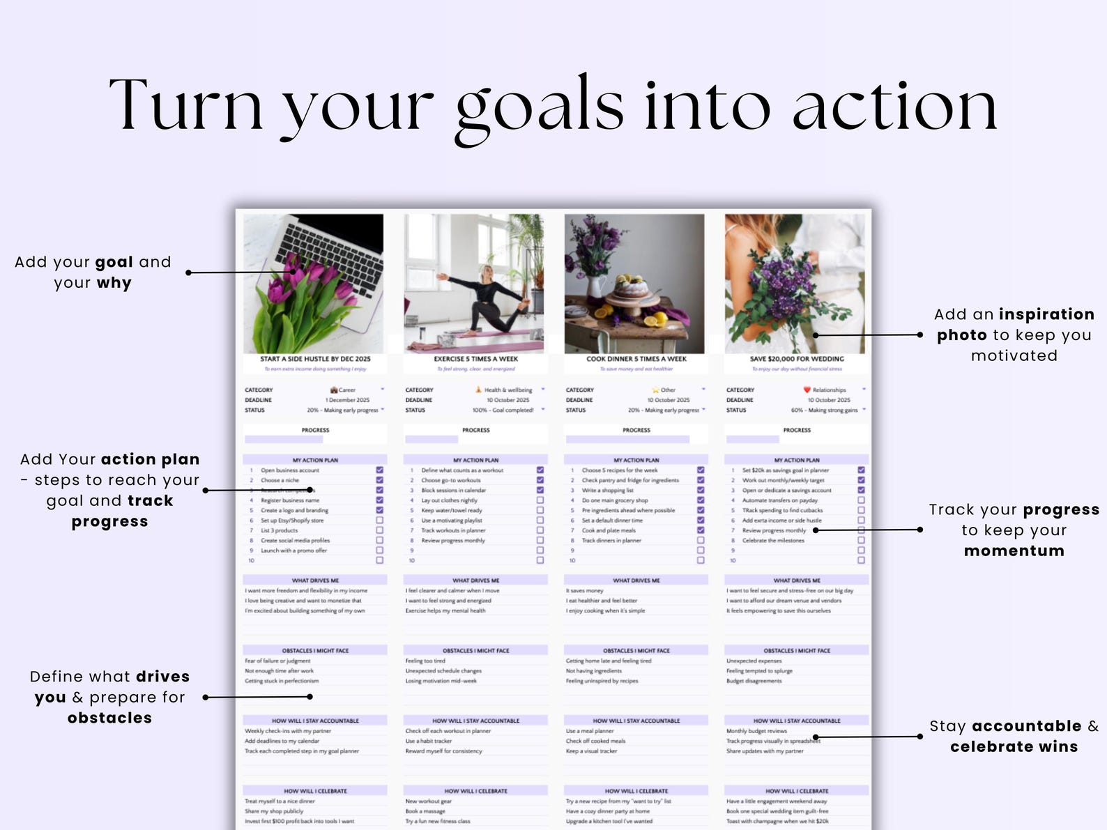 Goal Planner Personal Use Daily – Google Sheets Template