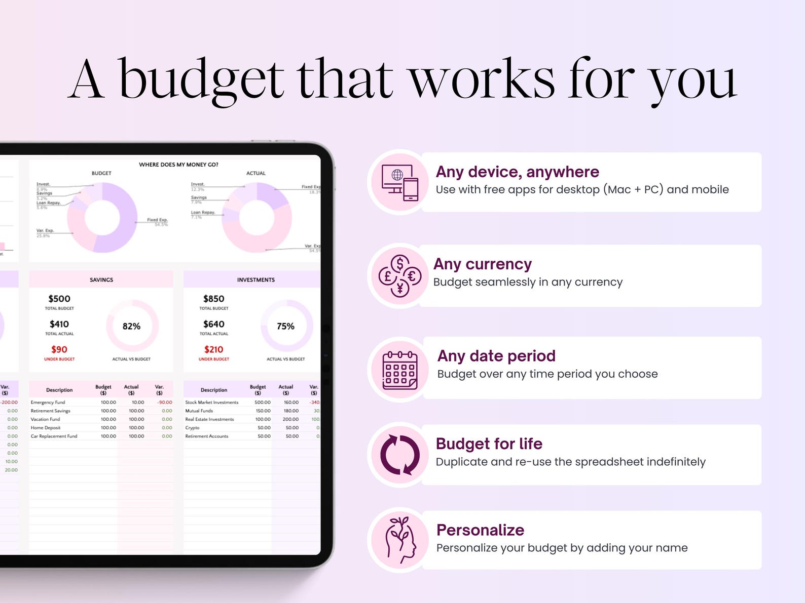 Budget Planner - Beginners - Excel / Google Sheets Template