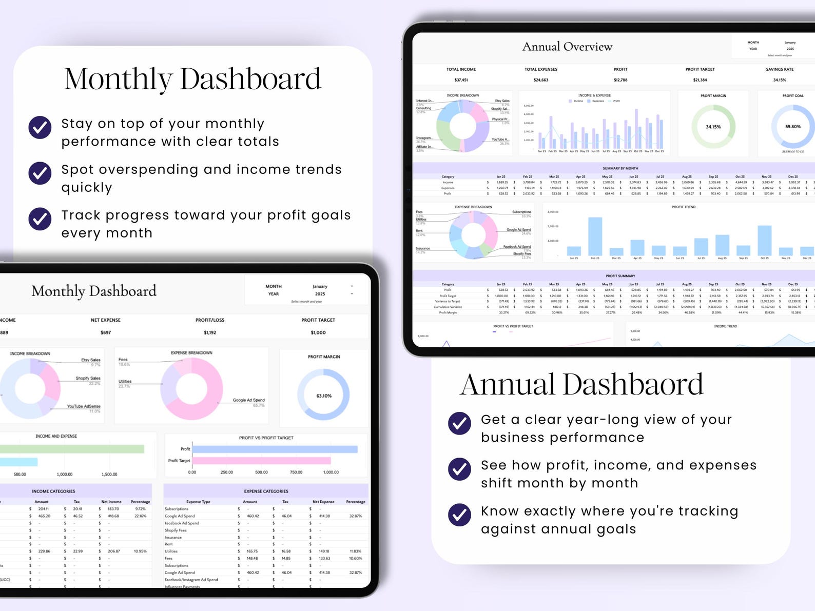Bookkeeping Template - Small Biz - Google Sheets Template