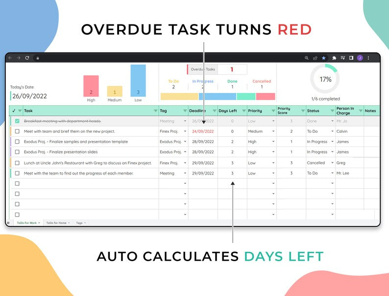 To Do List Template – Personal – Google Sheets Template