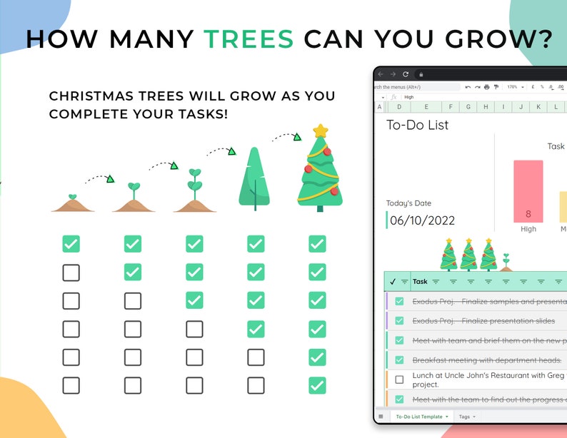 Christmas Gift Tracker & To Do List, Christmas Planner, Google Sheets Template, Budget Tracker For Gifts, Christmas Checklist
