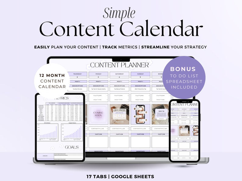 Content Calendar - Small Business - Google Sheets Template