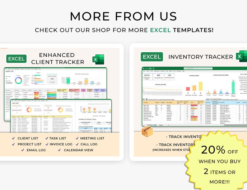 CRM Client Tracker - Small Business - Excel Template