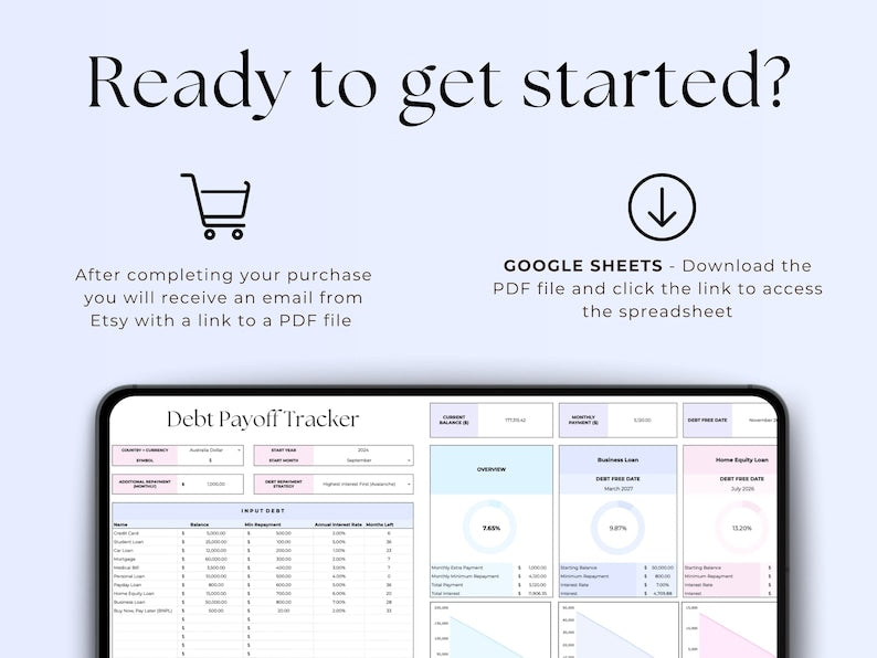 Debt Tracker - Personal Finance - Google Sheets Template