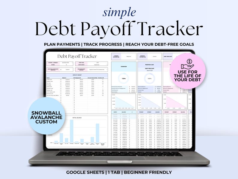 Debt Tracker - Personal Finance - Google Sheets Template