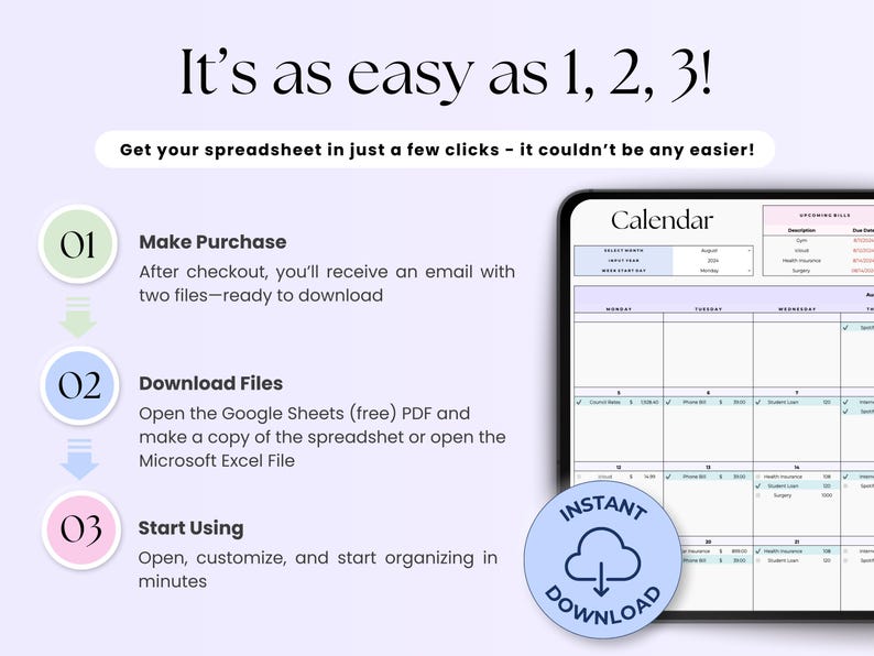 Bill Tracker Spreadsheet Google Sheets Bill Calendar Excel Editable Monthly Debt Planner Budget Expense Payment Template Personal Finance