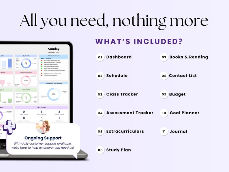 Student Planner – Students – Excel / Google Sheets Template