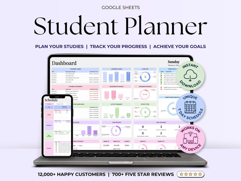 Student Planner – Students – Excel / Google Sheets Template