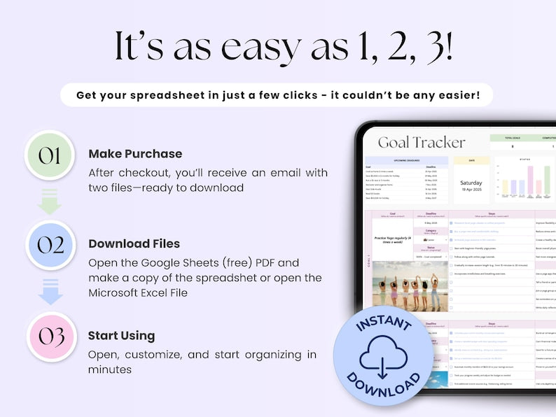 Goal Planner Personal Use Daily – Google Sheets Template