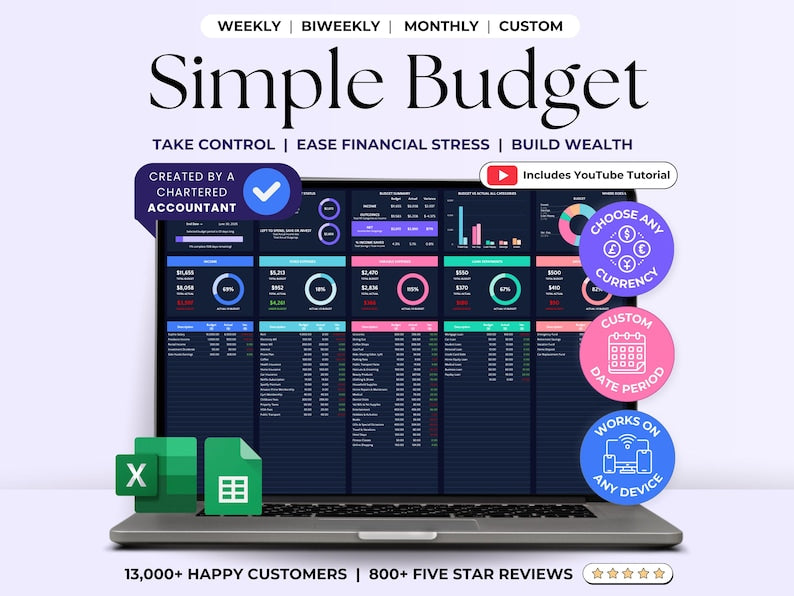 Budget Planner - Personal - Excel / Google Sheets Template