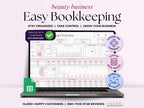Bookkeeping Spreadsheet-Beauty Pros-Google Sheets Template