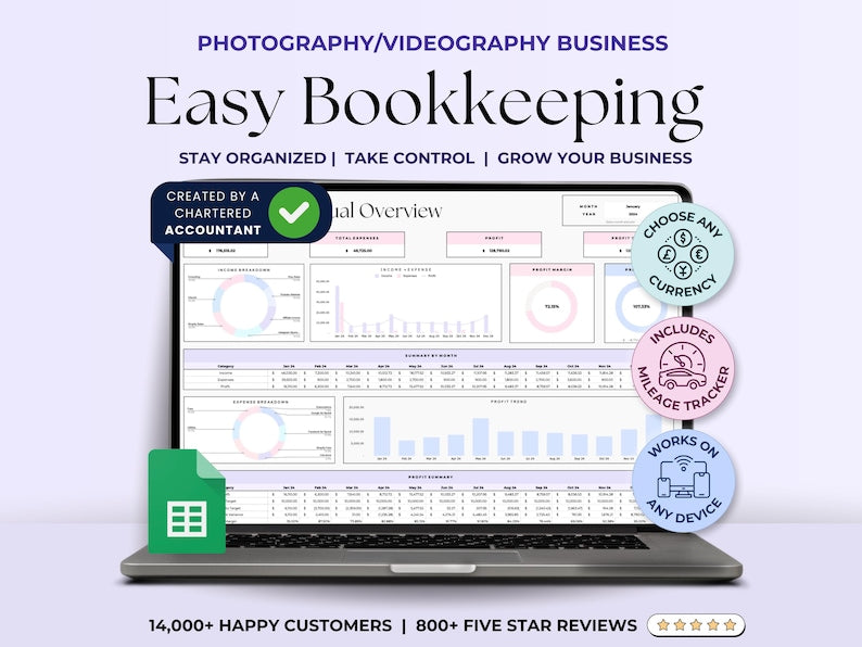 Bookkeeping Template - Freelancers - Google Sheets Template