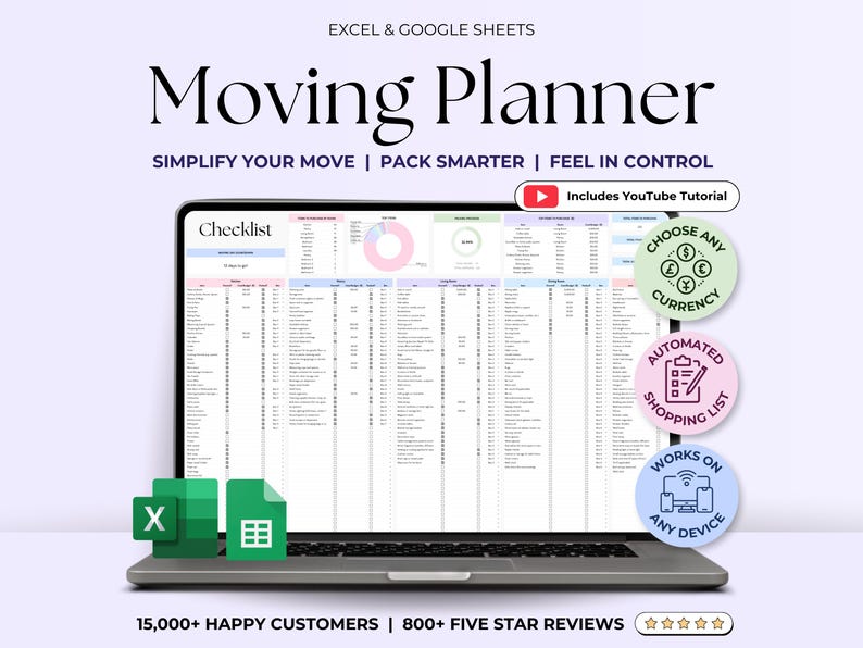 Moving Planner – Renters – Excel / Google Sheets Template