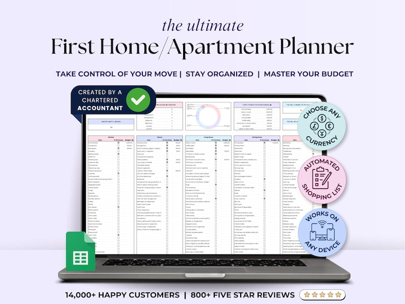 First Apartment Checklist – Movers – Google Sheets Template