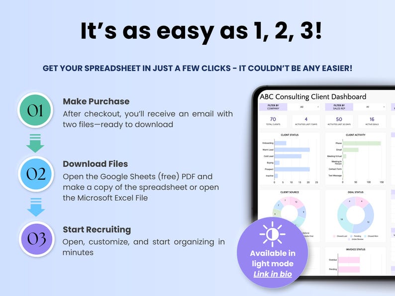 Client Tracker Spreadsheet Excel CRM Google Sheets Template Client Manager Template Small Business CRM Sales Dashboard Invoice Lead Tracker