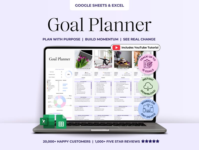 Goal Planner Personal Use Daily – Google Sheets Template