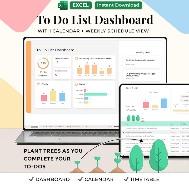 To Do List Template – Excel / Google Sheets Template