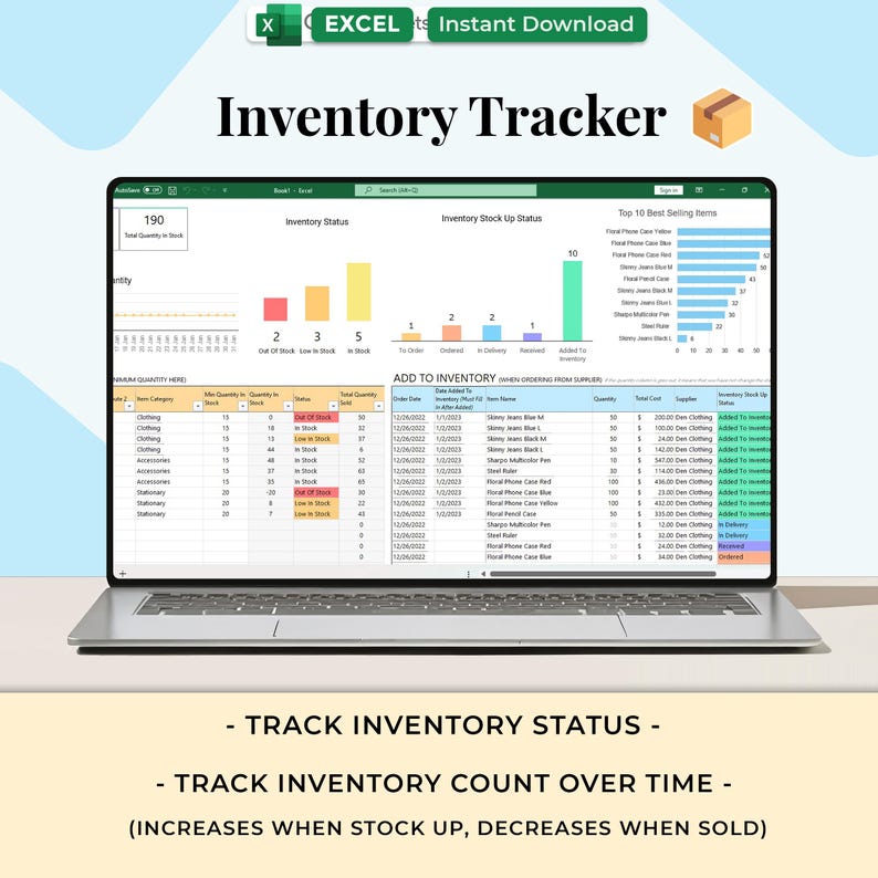 Inventory Tracker – Excel / Google Sheets Template
