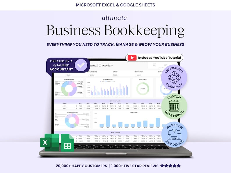 Bookkeeping Template - Small Biz - Google Sheets Template