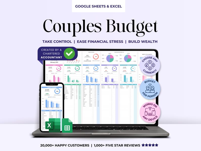 Budget Planner - Couples - Excel / Google Sheets Template