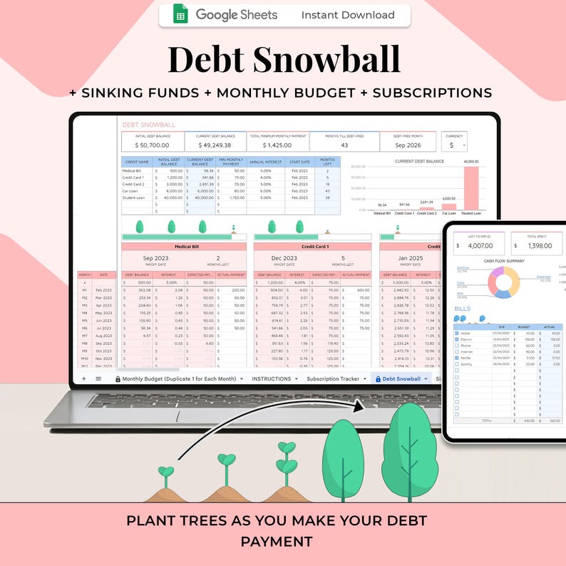 Debt Payoff Tracker - Home - Excel / Google Sheets Template