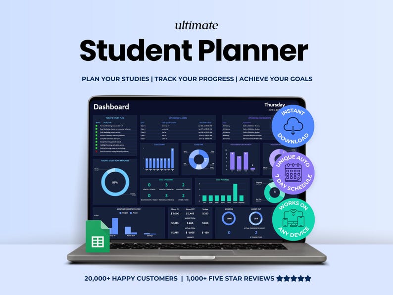 Student Planner - Students - Google Sheets Template