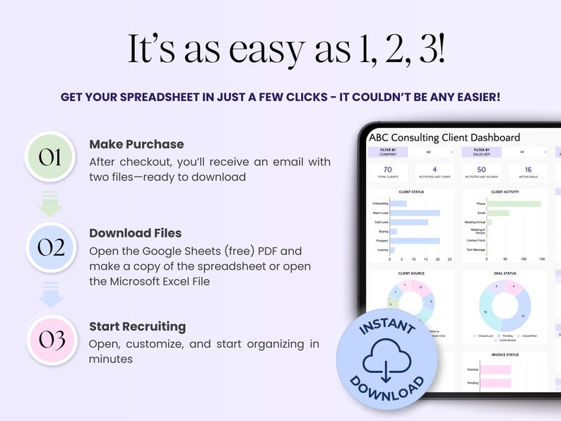 Client Tracker Excel CRM Tracker Spreadsheet Google Sheets Client Manager Template Small Business CRM Sales Dashboard Invoice Lead Tracker