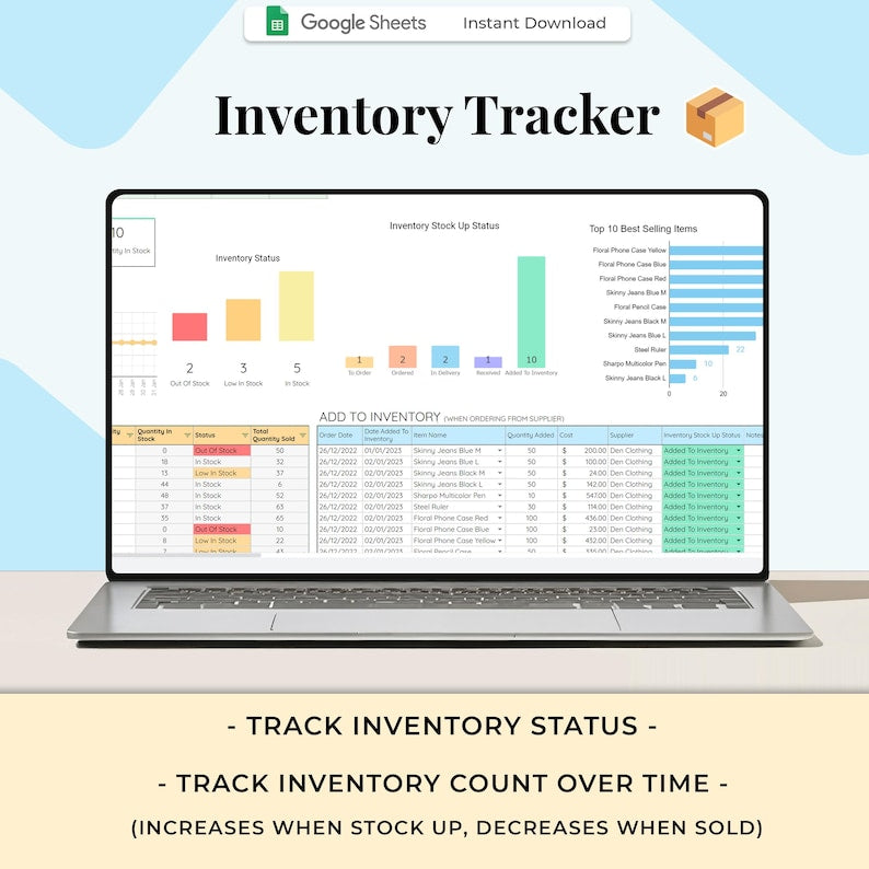 Inventory Tracker - Small Business - Google Sheets Template
