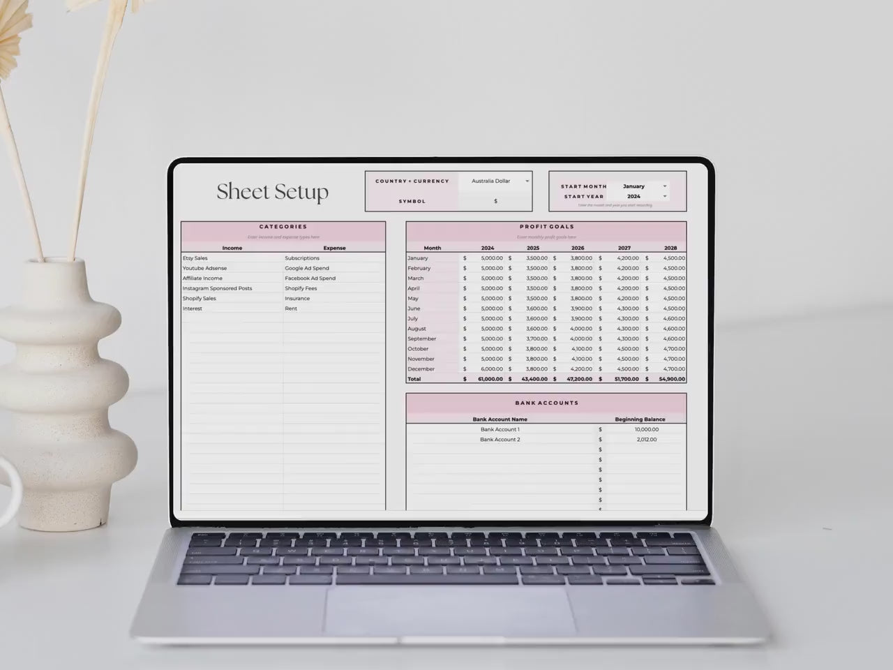 Small Business Bookkeeping - Google Sheets Template