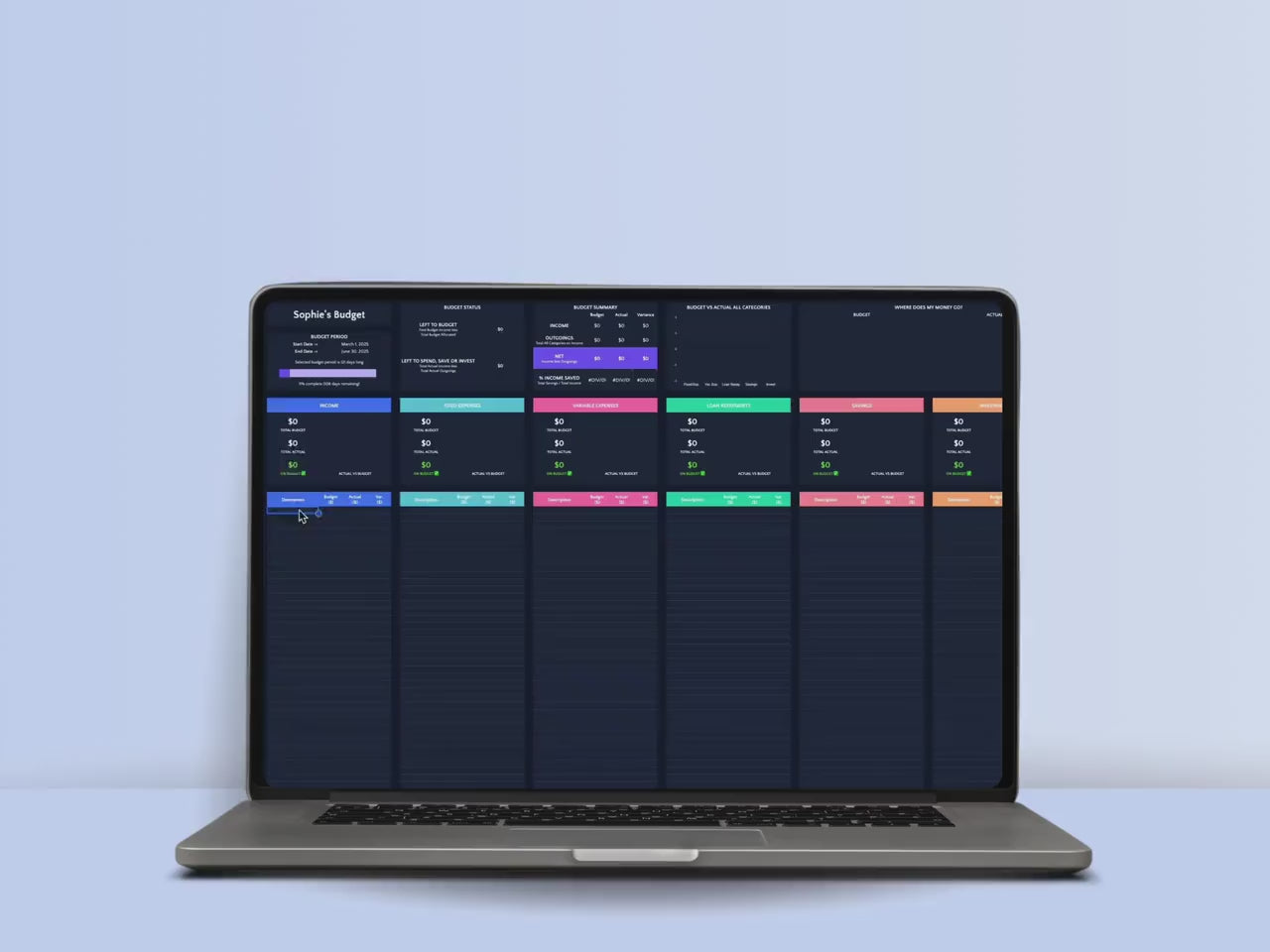 Budget Planner - Personal - Excel / Google Sheets Template