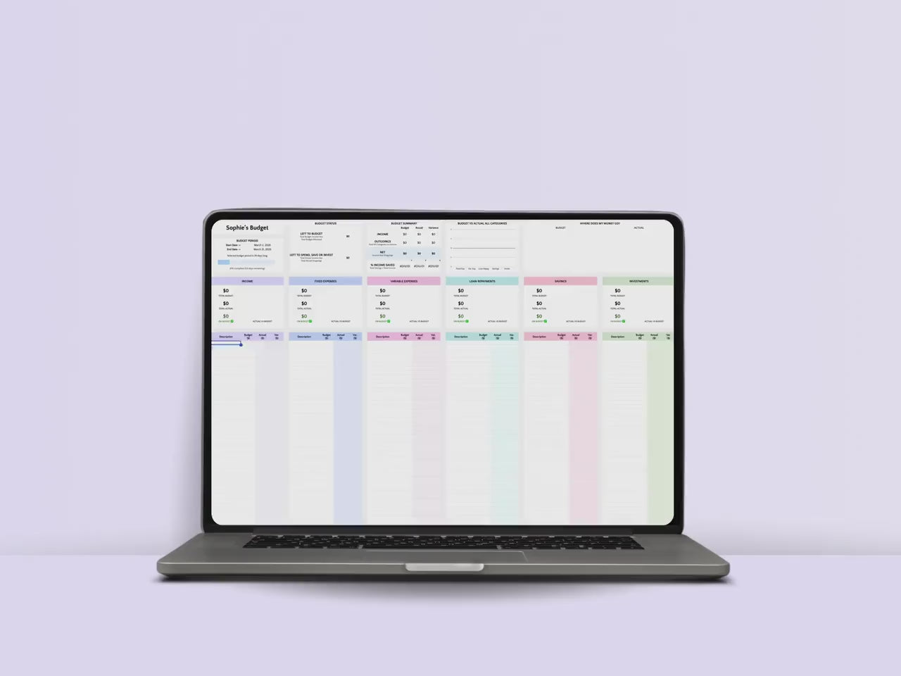 Budget Planner - Personal Finance - Excel Template