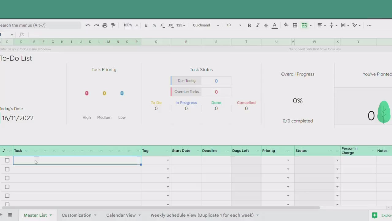 To Do List Template, Google Sheets Spreadsheet, Daily To Do, Digital, Checklist Template, Editable, Custom Todo List, Bucket List Template