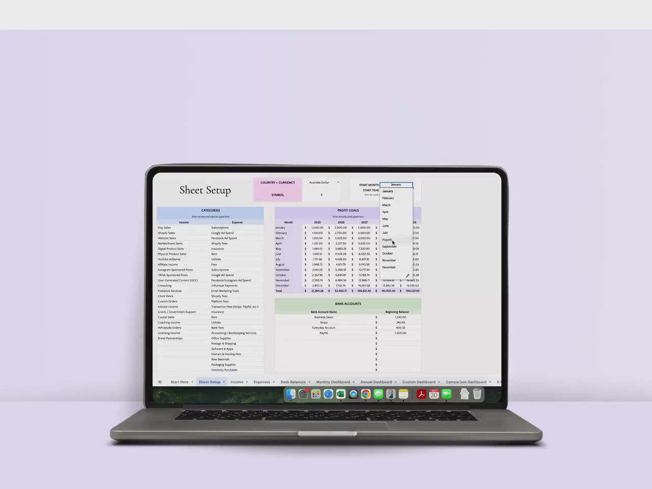 Bookkeeping Template - Small Biz - Google Sheets Template