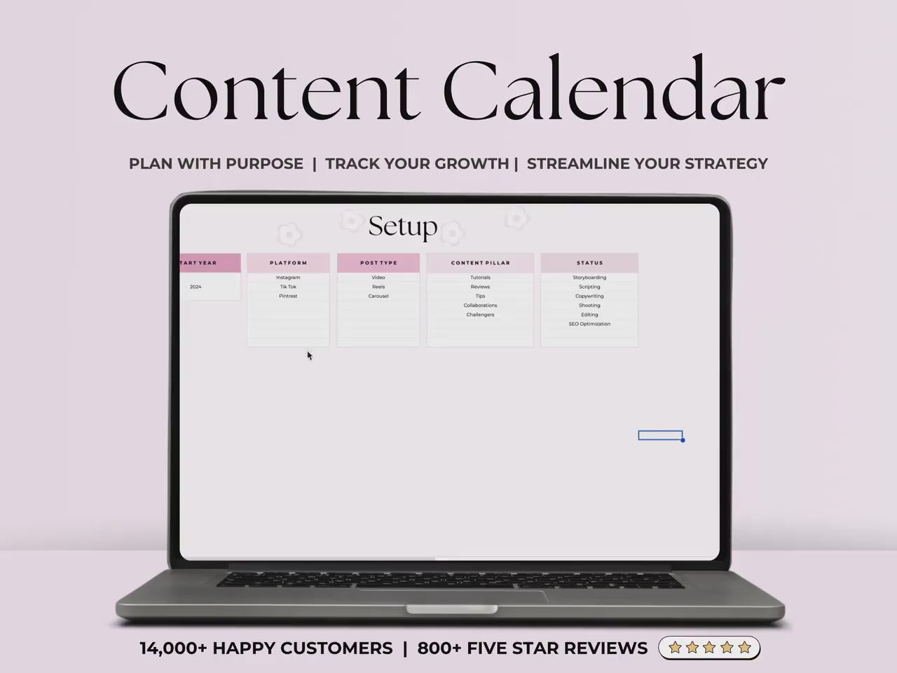 Social Media Planner – Bloggers – Google Sheets Template