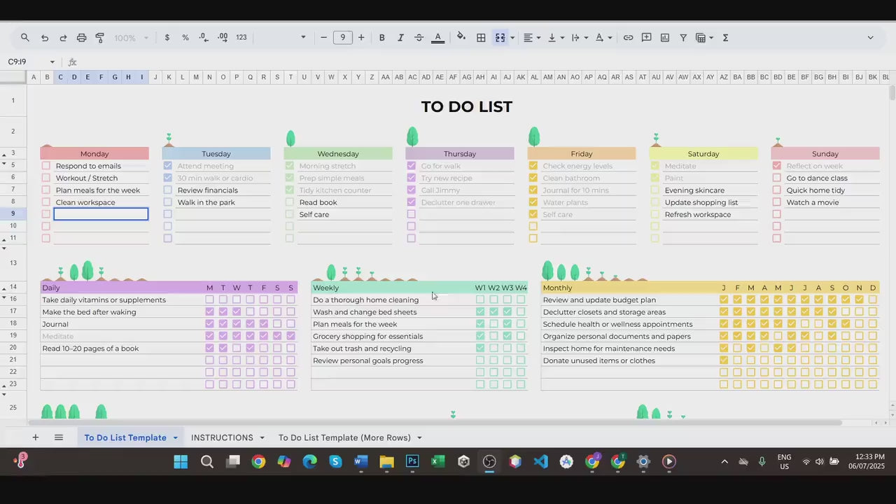 To Do List Template - Personal - Google Sheets Template