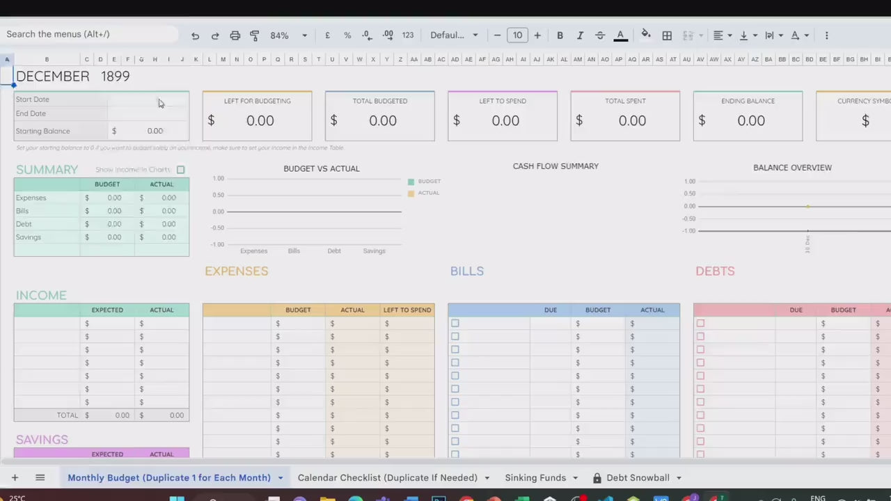 Budget Planner – Personal – Excel / Google Sheets Template