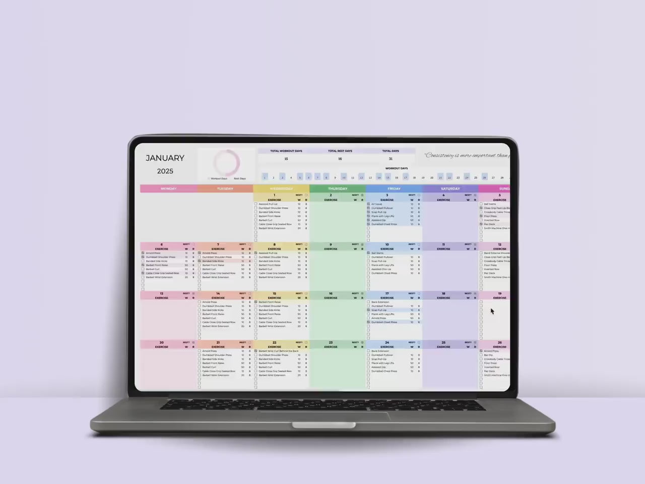 Workout Planner - Beginners - Google Sheets Template