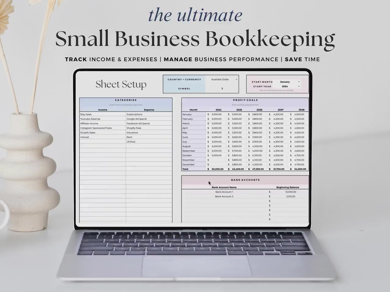 Profit And Loss – Small Business – Google Sheets Template